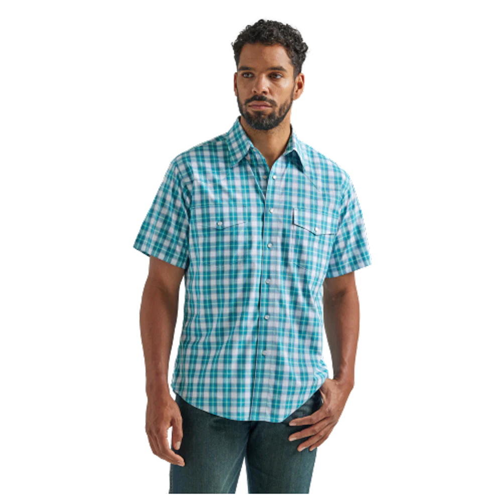 Men's Wrinkle Resist Short Sleeve Western Snap Shirt