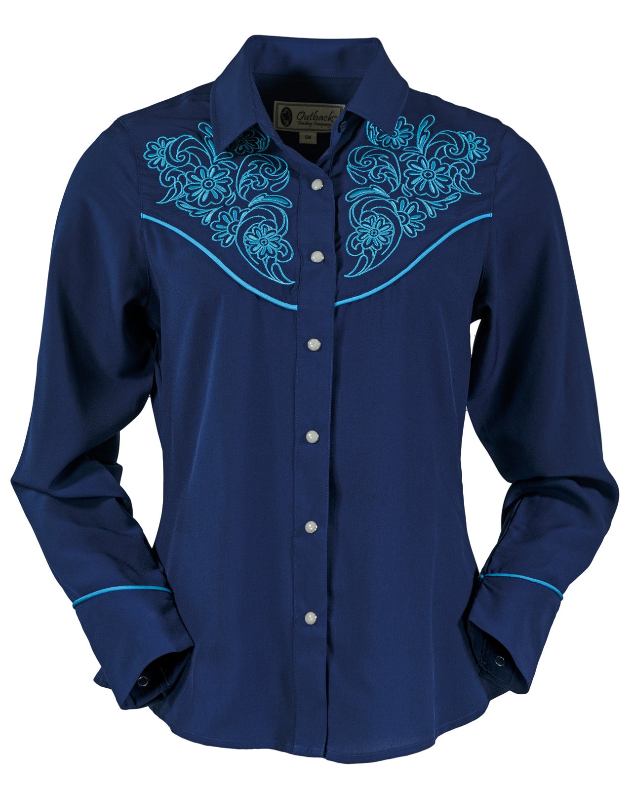 Women's Navy Isla Western Print Shirt