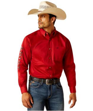 Team Logo Twill LS Shirt Red