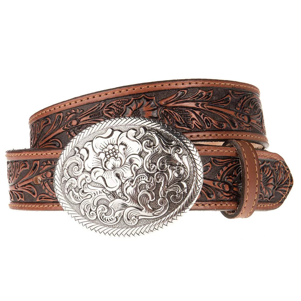 USA Aged Floral Buckle Belt