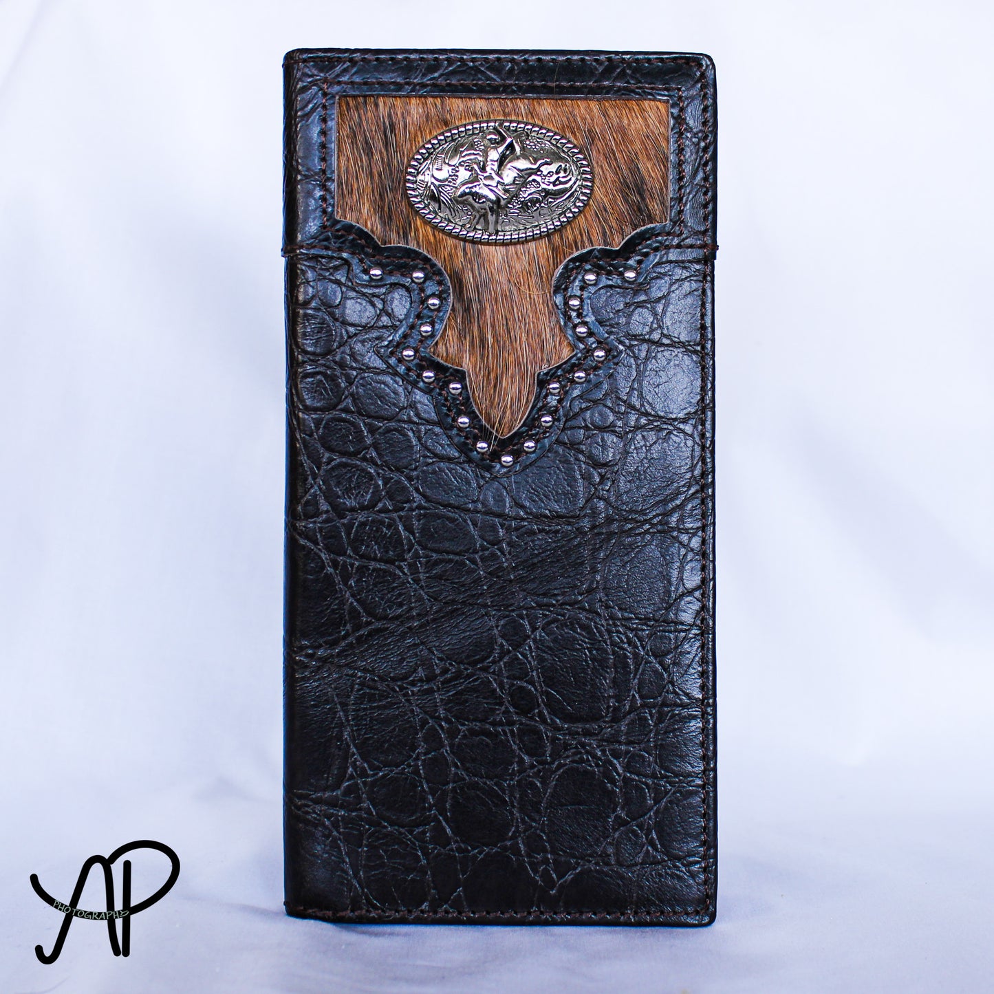 Black Alligator Print Long Wallet