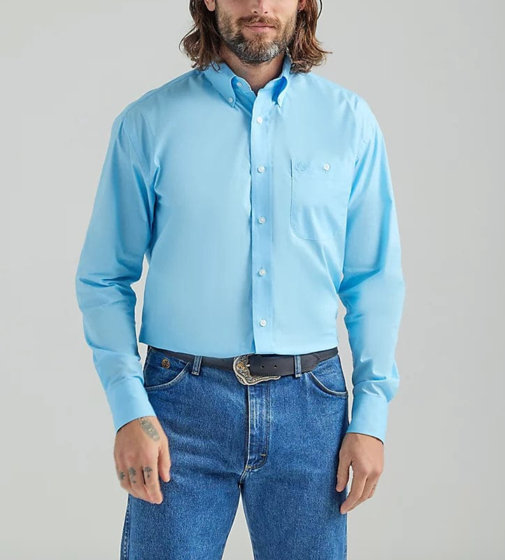 Sky Blue; Wrangler George Straight Long Sleeve
