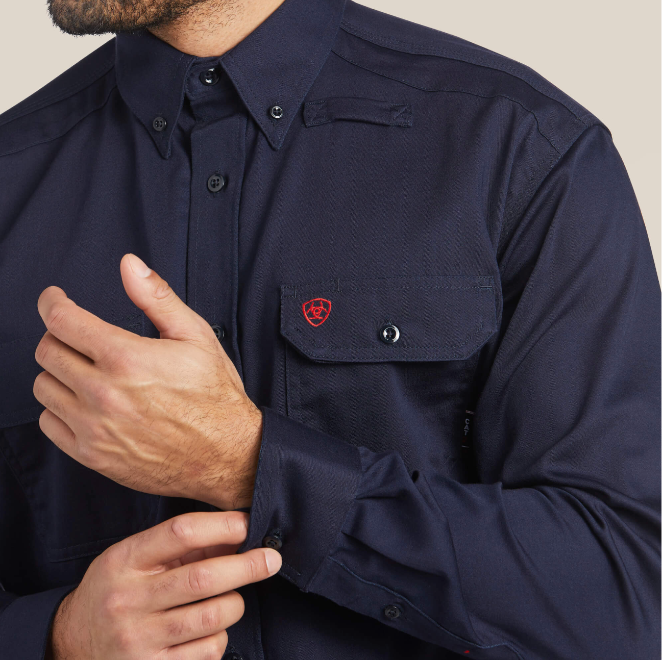 Navy Ariat Work Shirt Long Sleeve