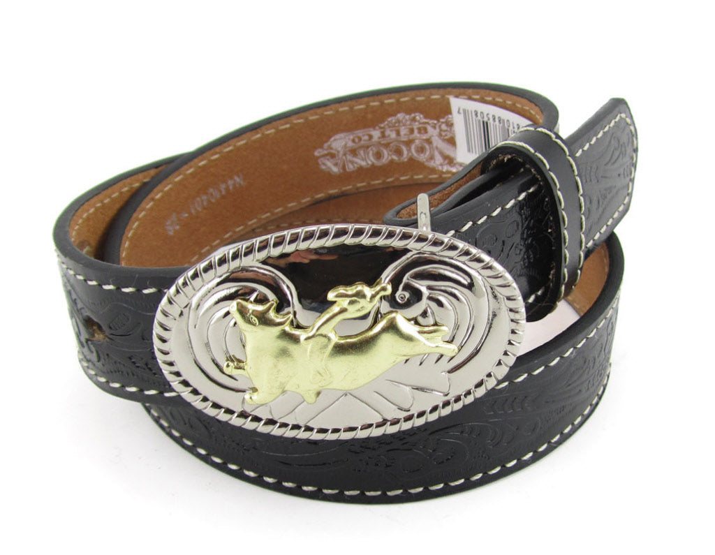 Boys Floral Black Belt