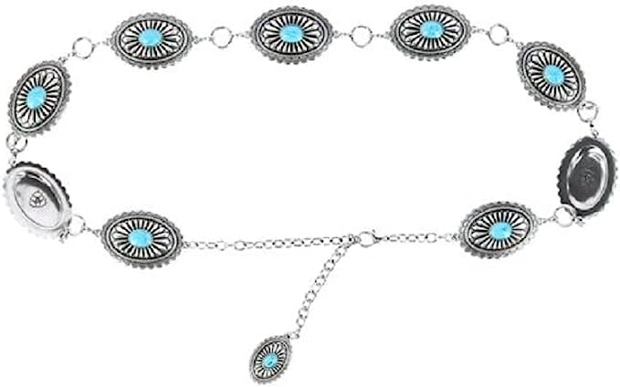 Turquoise Concho Chain Belt