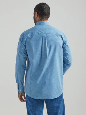 Blue Horizon Rodeo; Blue Pattern Wrangler Long Sleeve