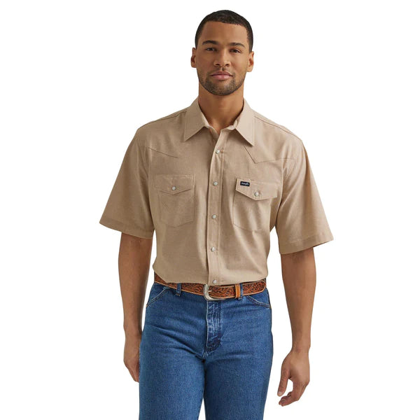 Western Short Sleeve Work shirt in Khaki