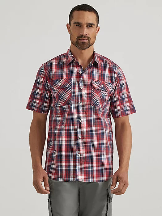 RELAXED STRETCH POPLIN PLAID