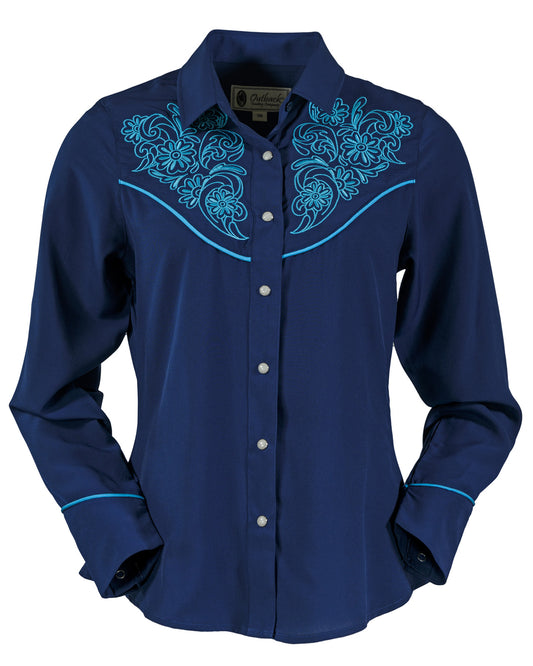 Women's Navy Isla Western Print Shirt