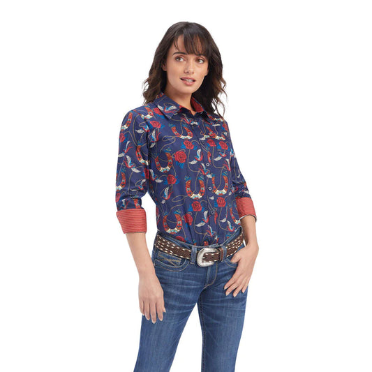 Kirby Stretch Horseshoe Pattern Long Sleeve