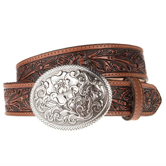 USA Aged Floral Buckle Belt