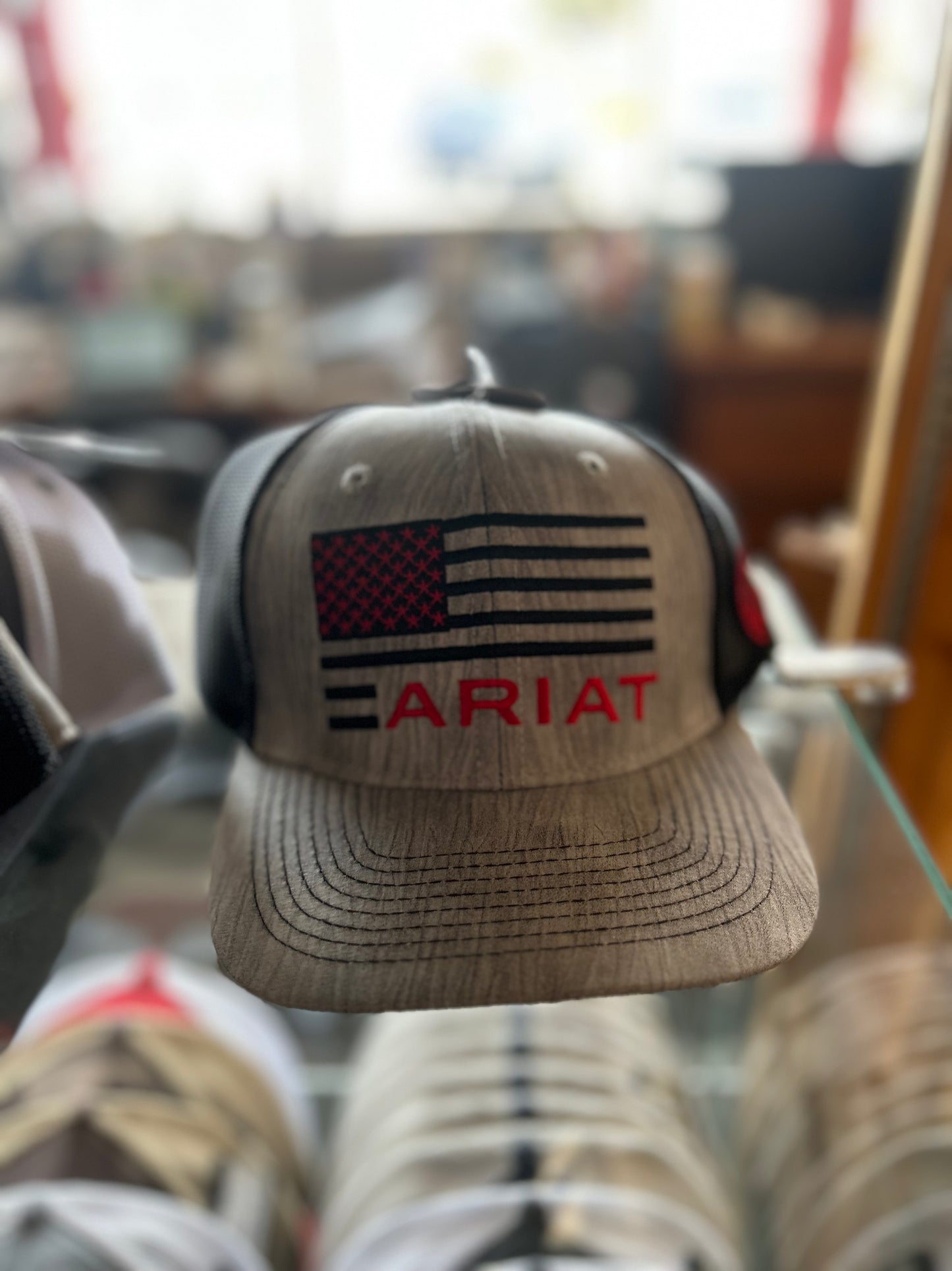 Red and Black Ariat Caps