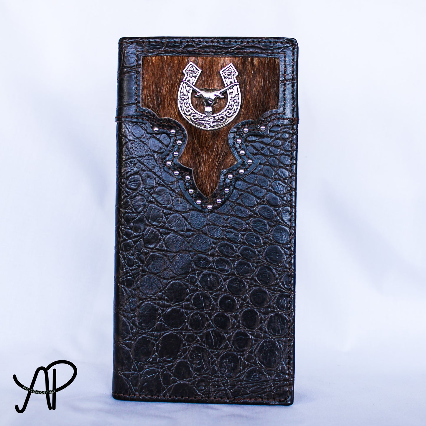 Black Alligator Print Long Wallet