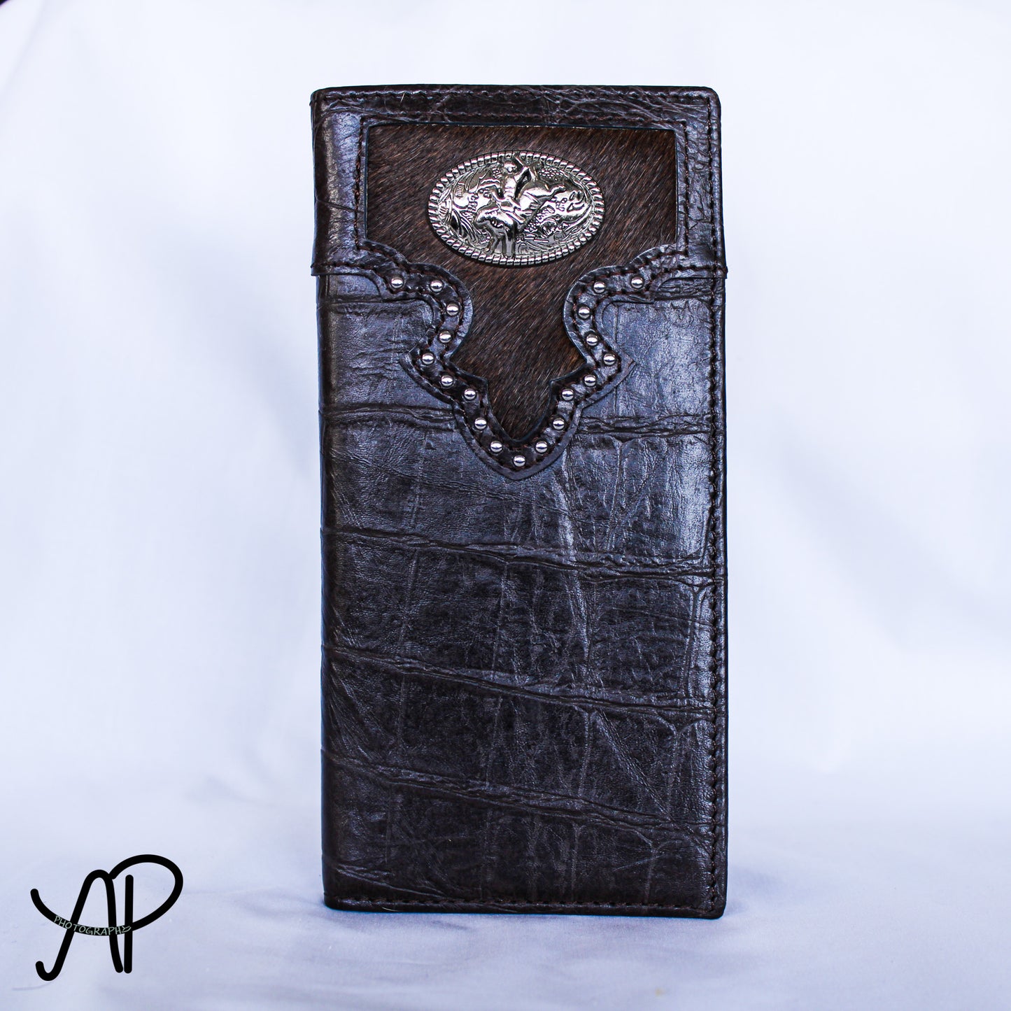 Black Alligator Print Long Wallet