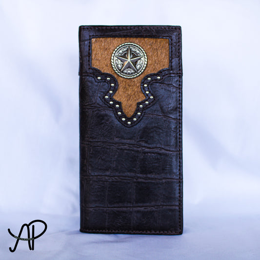 Black Alligator Print Long Wallet