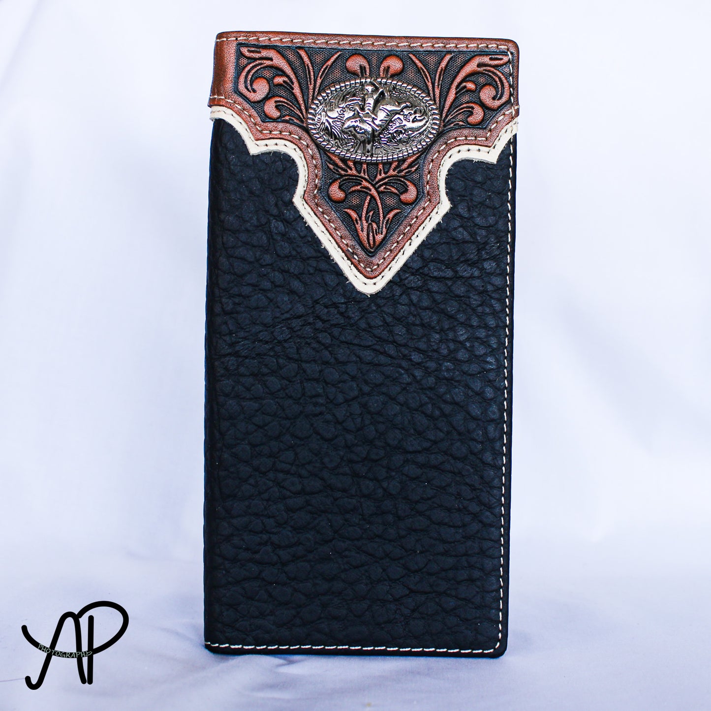 Black Bull Hide Tall Wallet