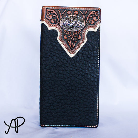 Black Bull Hide Tall Wallet