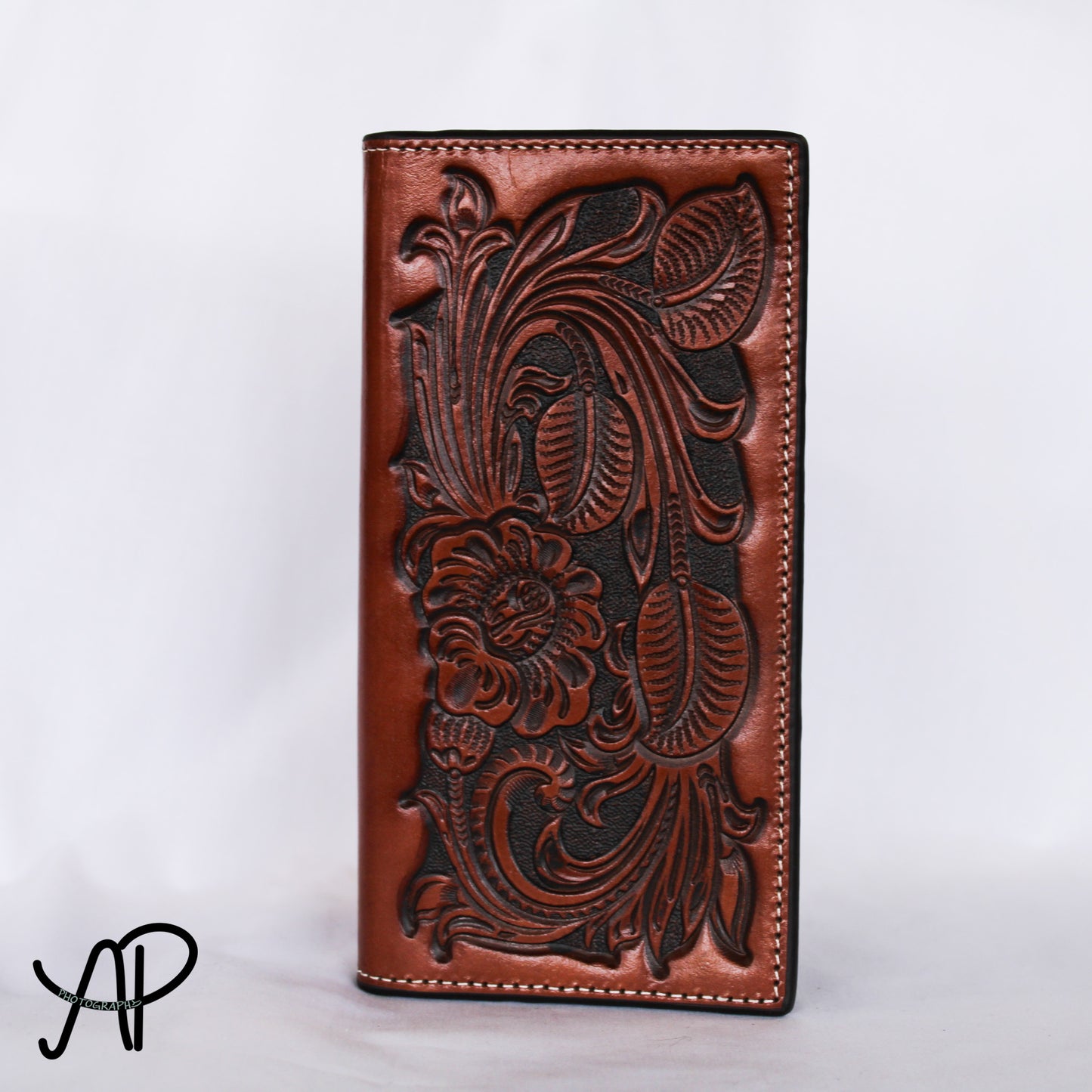 Fully Tooled Leather Long Wallets