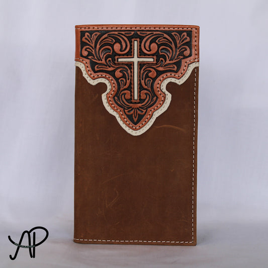 Leather Cross Long Wallet