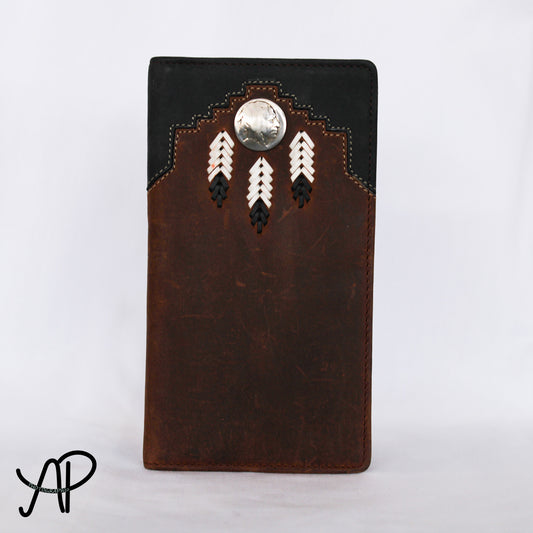 Coin and Feather Long Wallet