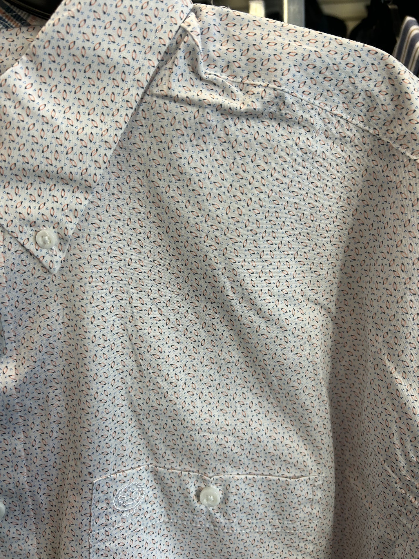 Wrangle White Pattern Short Sleeve