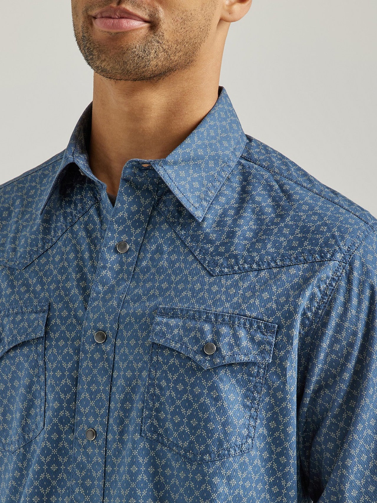 Midnight Western; Wrangler George Straight Long Sleeve Pearl Snap