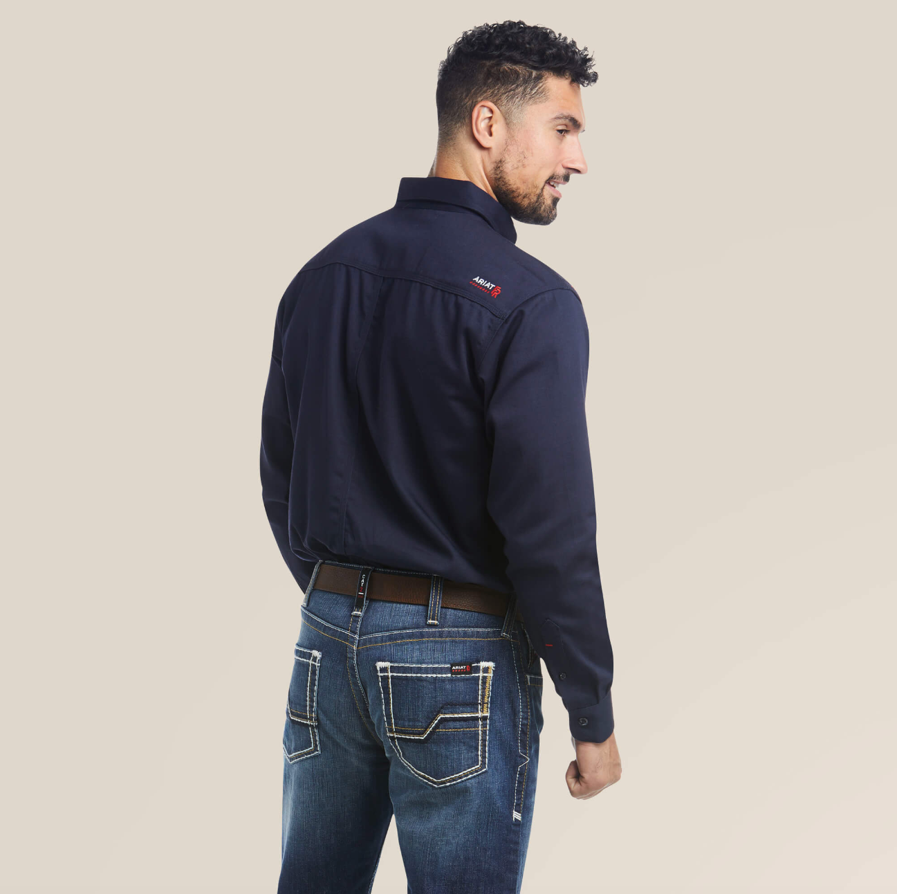 Navy Ariat Work Shirt Long Sleeve