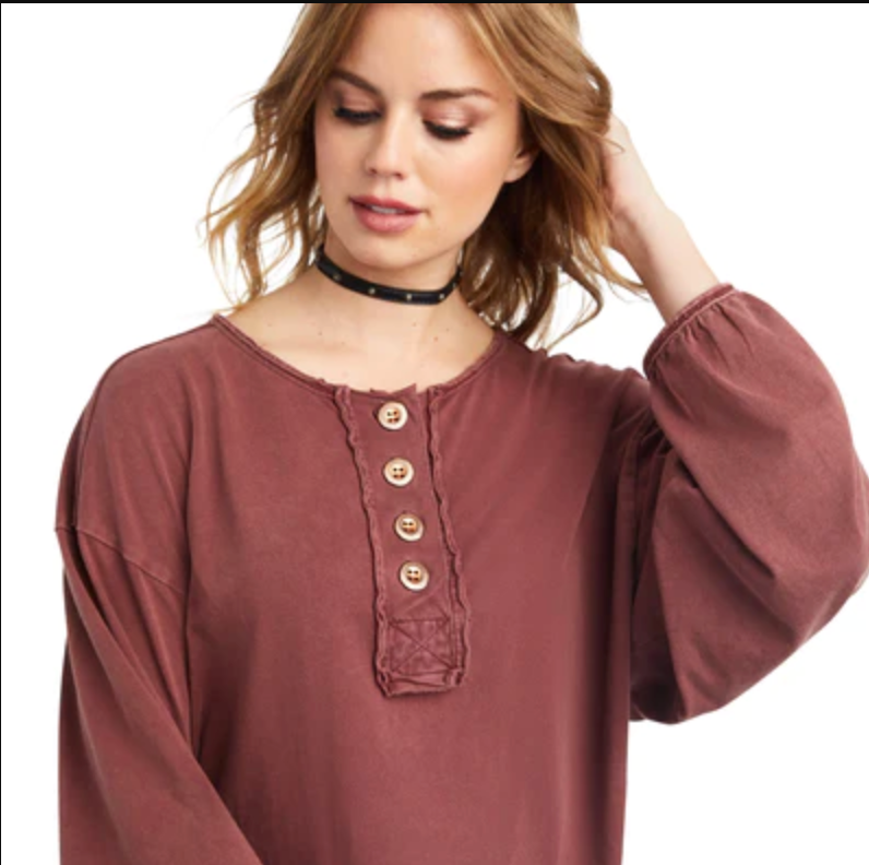 Womens Ariat Maroon Long Sleeve