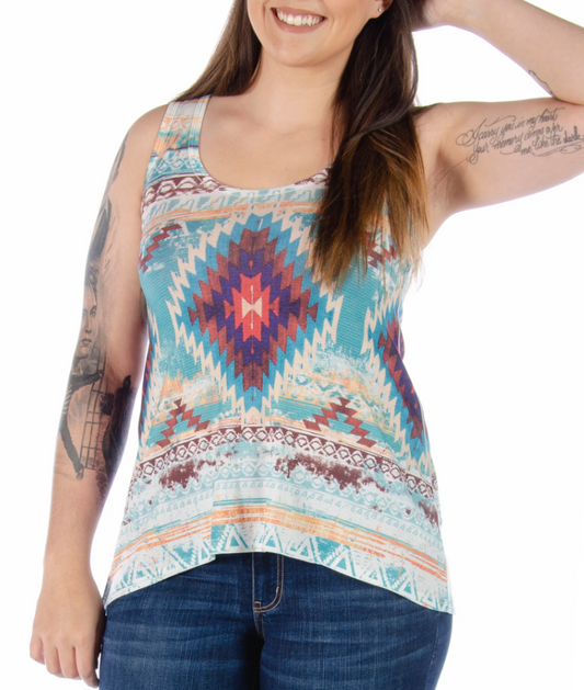 Laced Back Aztec Liberty Wear Women's Tank