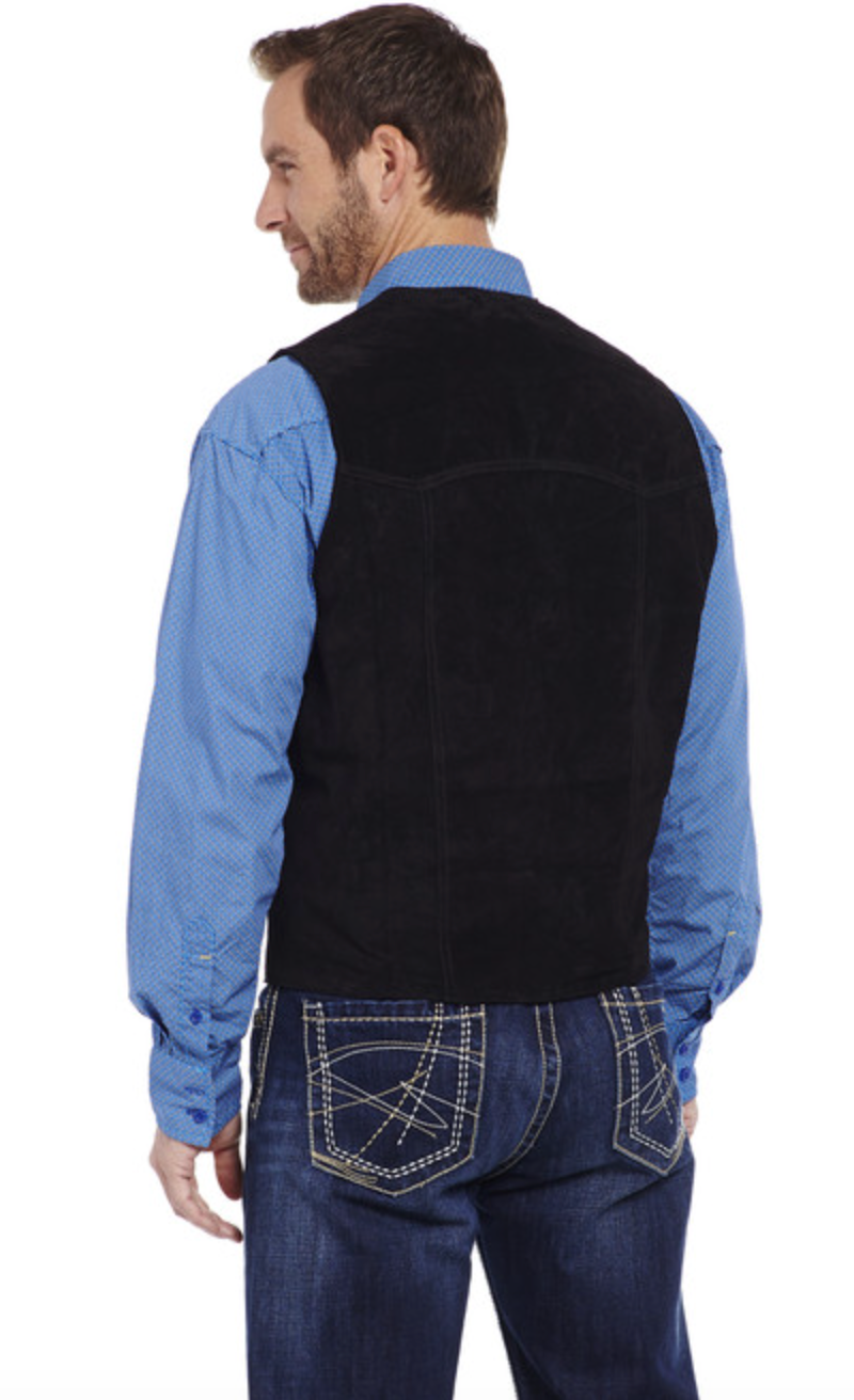 Men's Black Suede Leather Vest