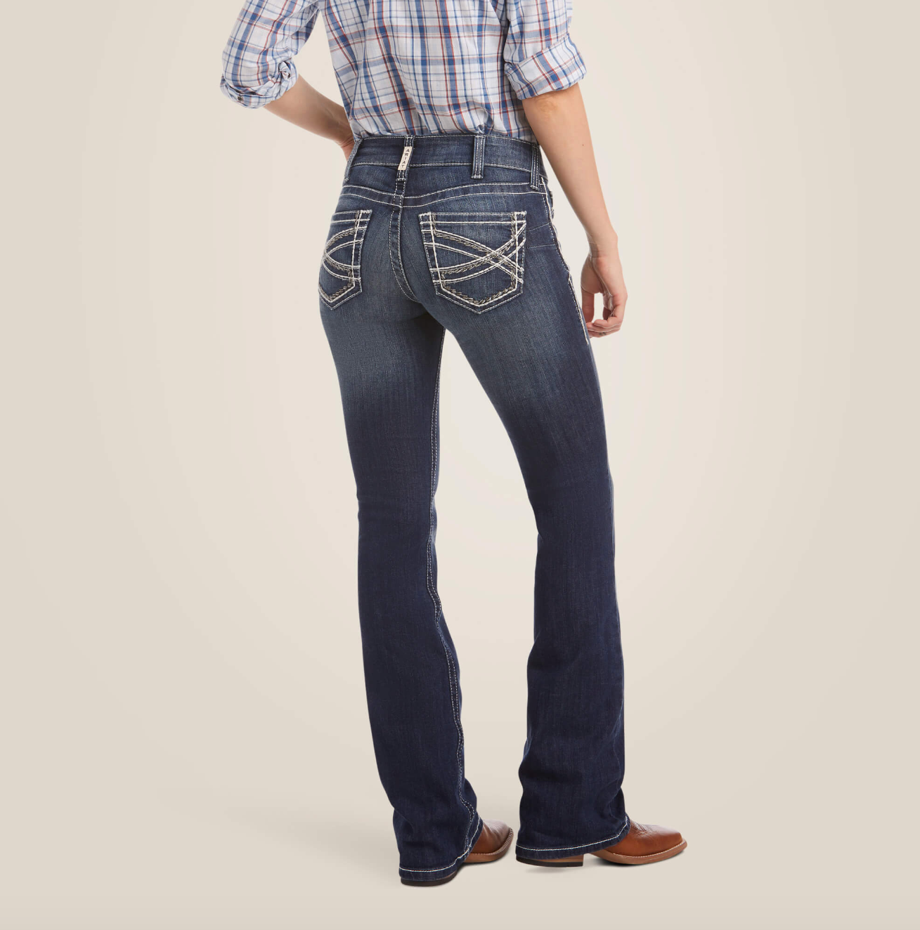 Womens Ariat R.E.A.L Mid Rise Boot Cut Jeans