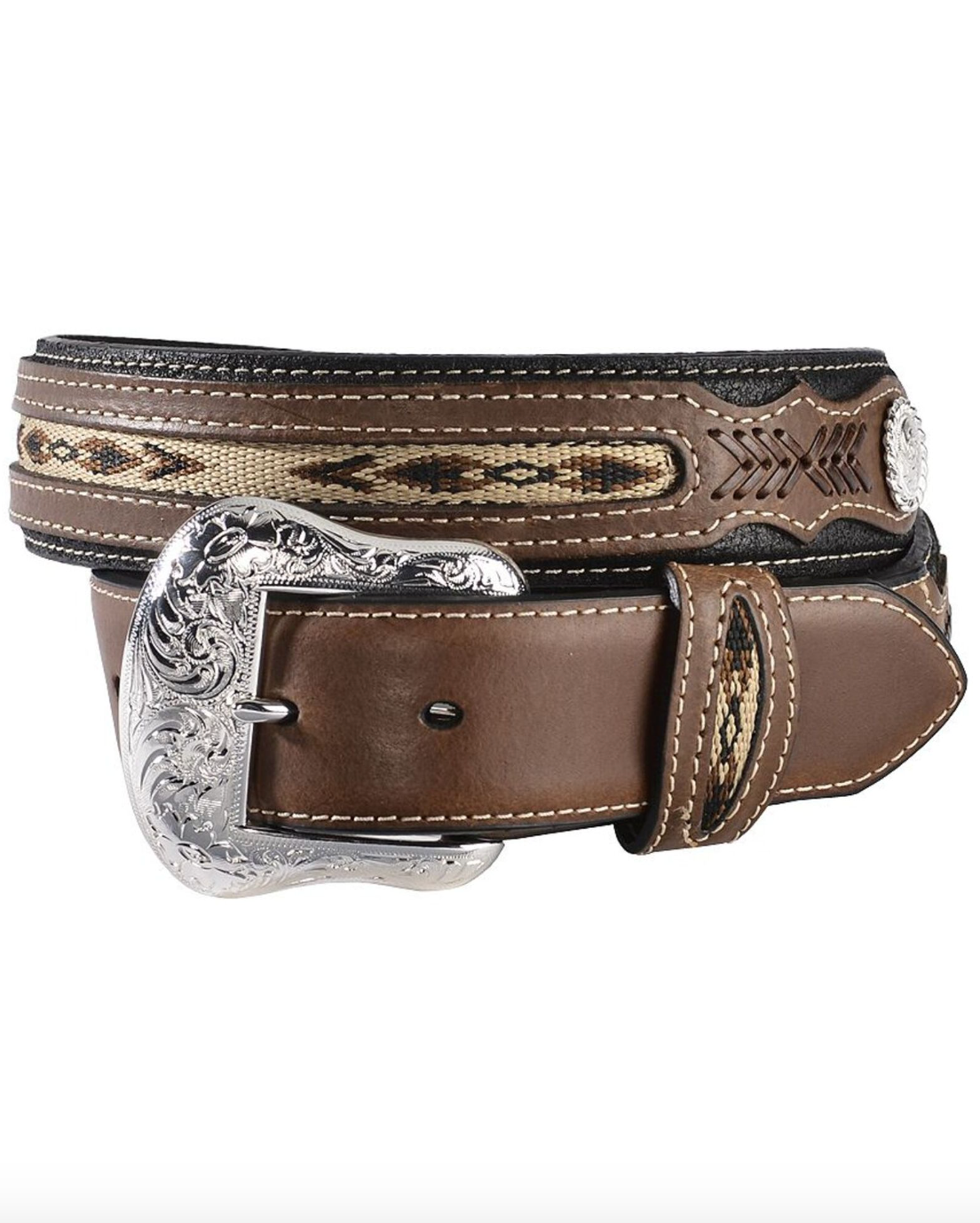 Men's Nocona Ribbon Leather Belt