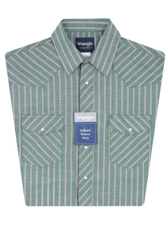 Wrangler Men's Sport Assorted Stripe Western Shirt