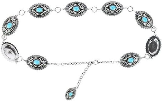 Turquoise Concho Chain Belt