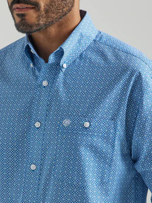 Blue Horizon Rodeo; Blue Pattern Wrangler Long Sleeve
